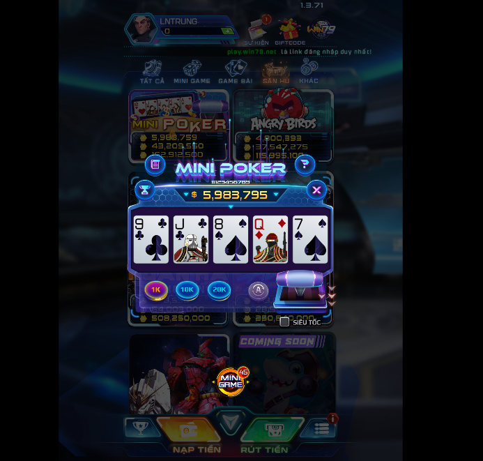 Chơi mini Poker tại Win79 VIP